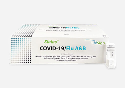 Status COVID-19 and Flu A, Flu b rapid test by lifesign. Test to see if you have COVID or the flu with one test. Get results in 15 minutes.