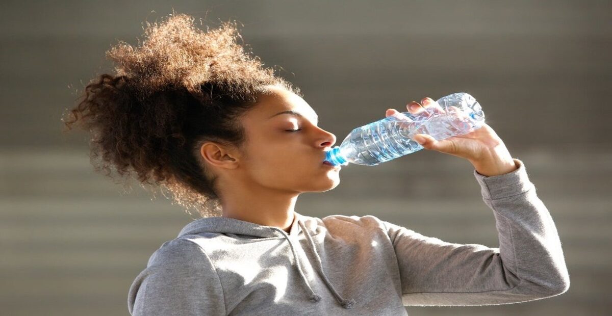 Women drinking mineral water